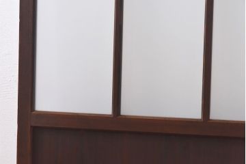 和製アンティーク　昭和レトロなガラス戸(建具、引き戸、格子戸)2枚セット