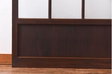 和製アンティーク　昭和レトロなガラス戸(建具、引き戸、格子戸)2枚セット