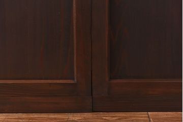 和製アンティーク　昭和レトロなガラス戸(建具、引き戸、格子戸)2枚セット