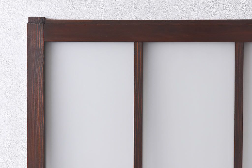 和製アンティーク　昭和レトロなガラス戸(建具、引き戸、格子戸)2枚セット