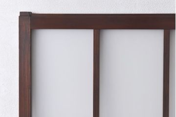 和製アンティーク　昭和レトロなガラス戸(建具、引き戸、格子戸)2枚セット