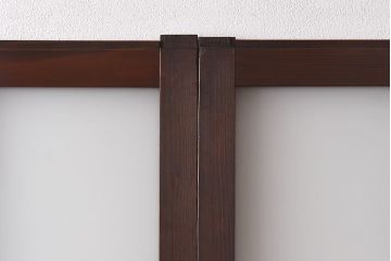 和製アンティーク　昭和レトロなガラス戸(建具、引き戸、格子戸)2枚セット