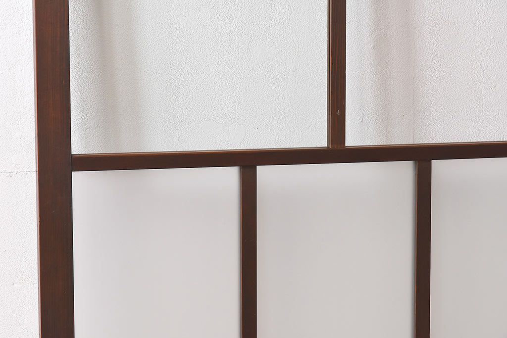 和製アンティーク　昭和レトロなガラス戸(建具、引き戸、格子戸)2枚セット