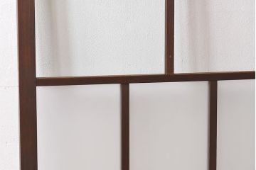 和製アンティーク　昭和レトロなガラス戸(建具、引き戸、格子戸)2枚セット