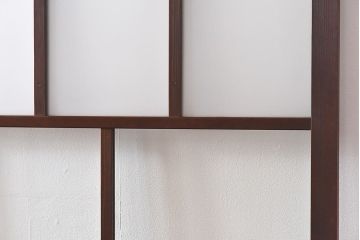 和製アンティーク　昭和レトロなガラス戸(建具、引き戸、格子戸)2枚セット