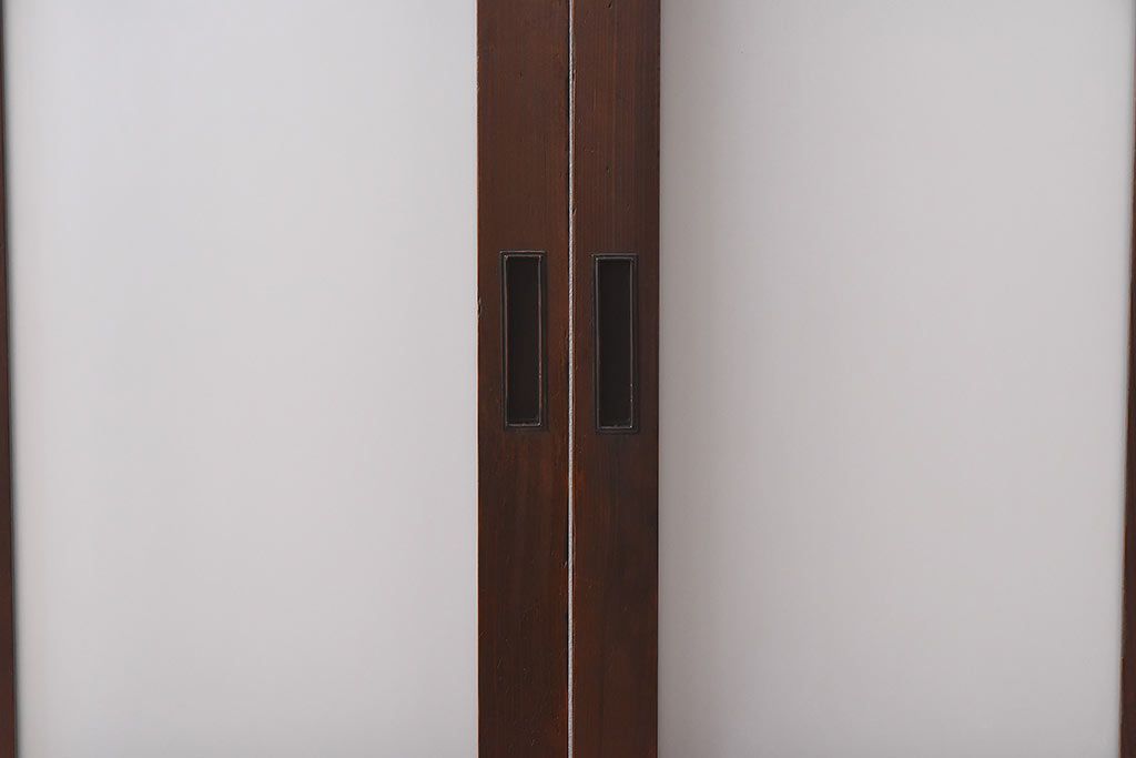 和製アンティーク　昭和レトロなガラス戸(建具、引き戸、格子戸)2枚セット