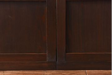 和製アンティーク　昭和レトロなガラス戸(建具、引き戸、格子戸)2枚セット