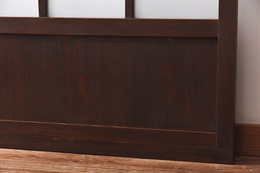 和製アンティーク　昭和レトロなガラス戸(建具、引き戸、格子戸)2枚セット