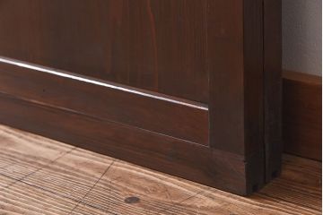 和製アンティーク　昭和レトロなガラス戸(建具、引き戸、格子戸)2枚セット