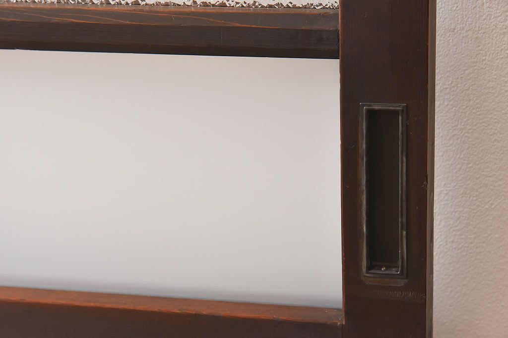 和製アンティーク　当時物色ガラス　大正ロマン香るモダンなデザインのガラス戸(ガラス引き戸、引き戸、建具)