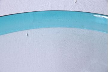 アンティーク雑貨　大正昭和初期　青縁　吹きガラス金魚鉢