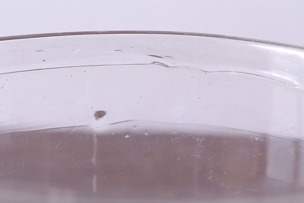 アンティーク雑貨　大正昭和初期　レトロな雰囲気漂う吹きガラス金魚鉢