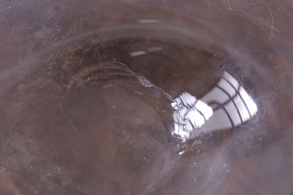 アンティーク雑貨　大正昭和初期　レトロな雰囲気漂う吹きガラス金魚鉢