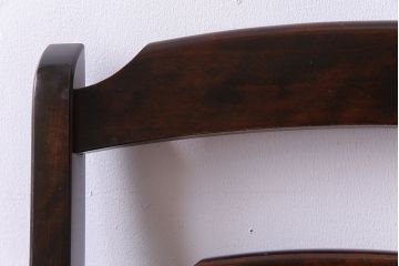中古　北海道民芸家具　HM620　上質な作りとシンプルなデザインが魅力のラダーバックチェア(椅子、板座チェア、ダイニングチェア)(1)