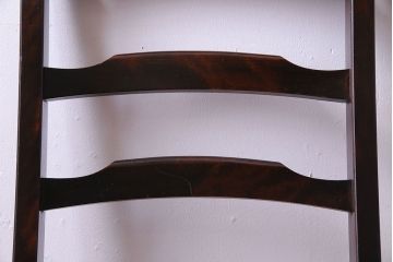 中古　北海道民芸家具　HM620　上質な作りとシンプルなデザインが魅力のラダーバックチェア(椅子、板座チェア、ダイニングチェア)(1)