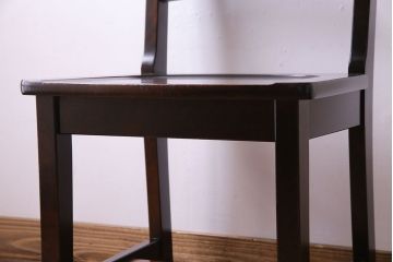 中古　北海道民芸家具　HM620　上質な作りとシンプルなデザインが魅力のラダーバックチェア(椅子、板座チェア、ダイニングチェア)(1)