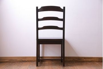 中古　北海道民芸家具　HM620　上質な作りとシンプルなデザインが魅力のラダーバックチェア(椅子、板座チェア、ダイニングチェア)(1)