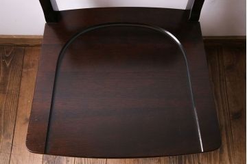 中古　北海道民芸家具　HM620　上質な作りとシンプルなデザインが魅力のラダーバックチェア(椅子、板座チェア、ダイニングチェア)(2)