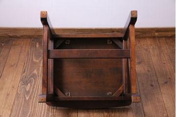 中古　北海道民芸家具　HM620　上質な作りとシンプルなデザインが魅力のラダーバックチェア(椅子、板座チェア、ダイニングチェア)(2)