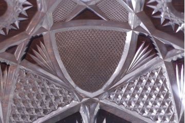 アンティーク雑貨　明治大正期　薄紫色　切子ガラスのボウル(和食器)