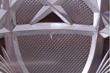 アンティーク雑貨　明治大正期　薄紫色　切子ガラスのボウル(和食器)