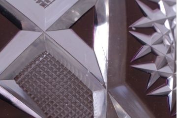 アンティーク雑貨　明治大正期　薄紫色　切子ガラスのボウル(和食器)