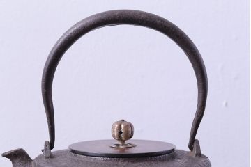 アンティーク雑貨　大正昭和初期　松下電器産業株式会社　創業記念　銀摘　鉄瓶