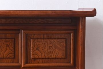 中古　ケヤキ材製　和の雰囲気を高める飾り棚(茶棚)(一部合板使用)