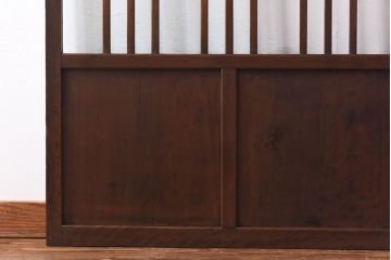 昭和レトロ　和モダンな演出にぴったりのガラス格子戸(建具、引き戸)2枚セット