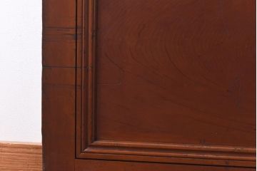 大正ロマン　当時物色ガラス　モダンな十字のデザインが魅力のガラス戸(ガラス引き戸、引き戸、建具)