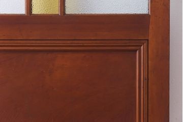 大正ロマン　当時物色ガラス　モダンな十字のデザインが魅力のガラス戸(ガラス引き戸、引き戸、建具)