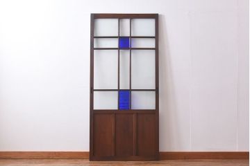 大正ロマン　シックな色合いが上品な印象のガラス戸(ガラス引き戸、引き戸、建具)