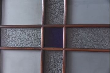 大正ロマン　シックな色合いが上品な印象のガラス戸(ガラス引き戸、引き戸、建具)