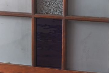 大正ロマン　シックな色合いが上品な印象のガラス戸(ガラス引き戸、引き戸、建具)