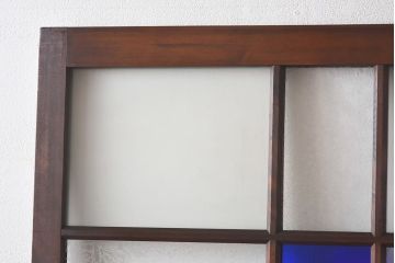 大正ロマン　シックな色合いが上品な印象のガラス戸(ガラス引き戸、引き戸、建具)