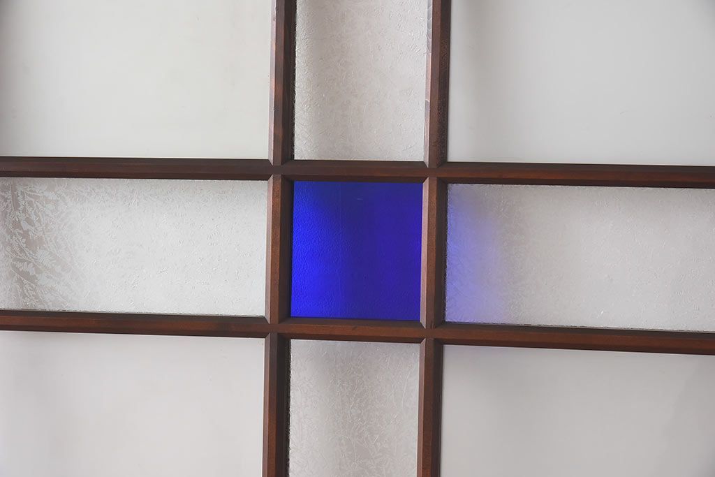 大正ロマン　シックな色合いが上品な印象のガラス戸(ガラス引き戸、引き戸、建具)