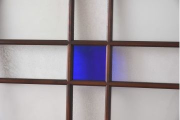 大正ロマン　シックな色合いが上品な印象のガラス戸(ガラス引き戸、引き戸、建具)
