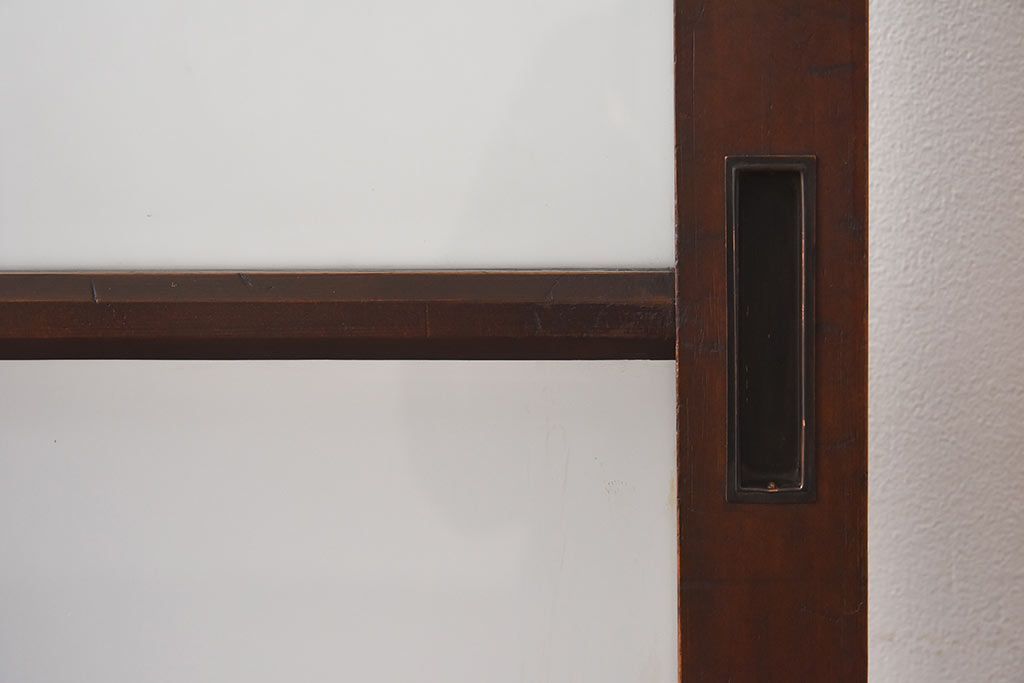 大正ロマン　シックな色合いが上品な印象のガラス戸(ガラス引き戸、引き戸、建具)