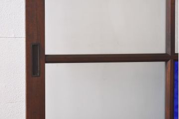 大正ロマン　シックな色合いが上品な印象のガラス戸(ガラス引き戸、引き戸、建具)