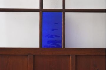 大正ロマン　シックな色合いが上品な印象のガラス戸(ガラス引き戸、引き戸、建具)