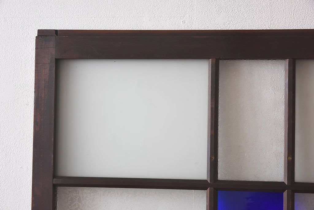 大正ロマン　シックな色合いが上品な印象のガラス戸(ガラス引き戸、引き戸、建具)