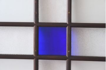 大正ロマン　シックな色合いが上品な印象のガラス戸(ガラス引き戸、引き戸、建具)