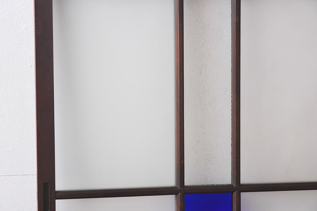 大正ロマン　シックな色合いが上品な印象のガラス戸(ガラス引き戸、引き戸、建具)