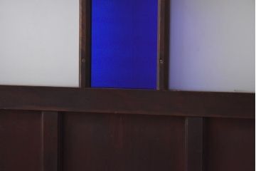 大正ロマン　シックな色合いが上品な印象のガラス戸(ガラス引き戸、引き戸、建具)