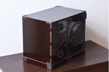 中古美品　欅産業　KM-12D　仙台民芸小箪笥(帳箱、船箪笥、舟型三つ抽箪笥)