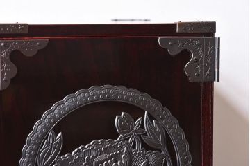 中古美品　欅産業　KM-12D　仙台民芸小箪笥(帳箱、船箪笥、舟型三つ抽箪笥)