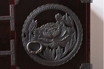 中古美品　欅産業　KM-12D　仙台民芸小箪笥(帳箱、船箪笥、舟型三つ抽箪笥)