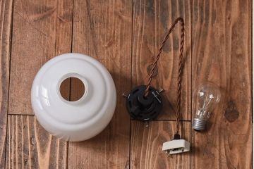 昭和レトロ　取り入れやすい白いシェード(天井照明、ペンダントライト)(3)