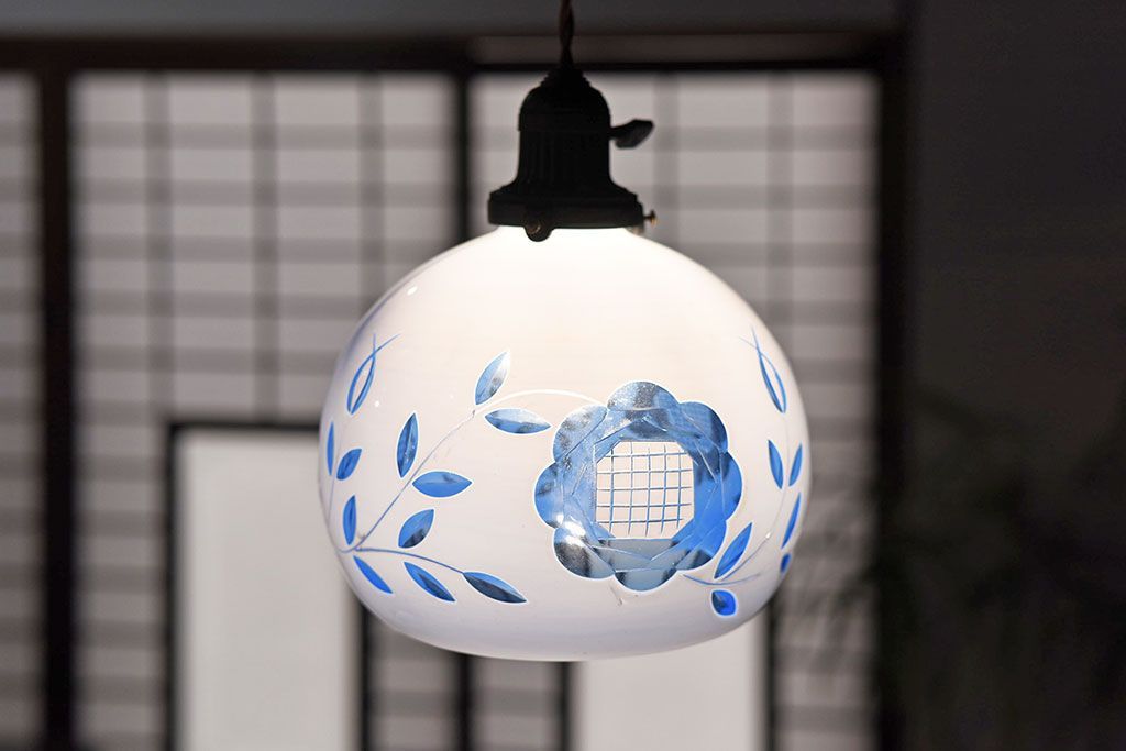 公式】アンティーク家具ラフジュ工房商品詳細ページ大正期 青ガラス