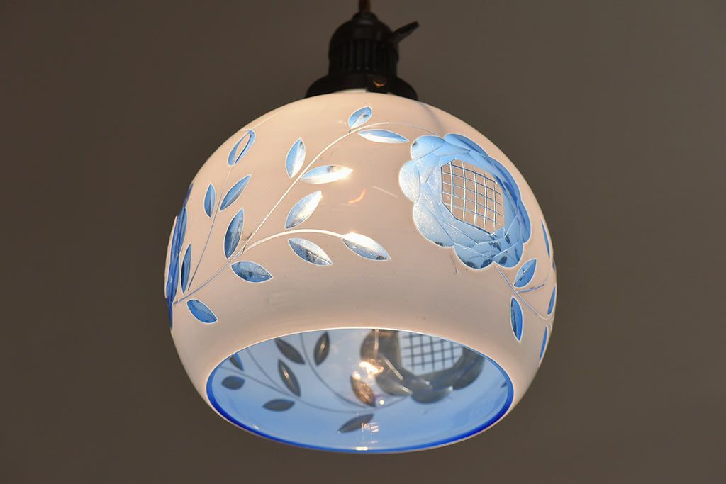 公式】アンティーク家具ラフジュ工房商品詳細ページ大正期 青ガラス